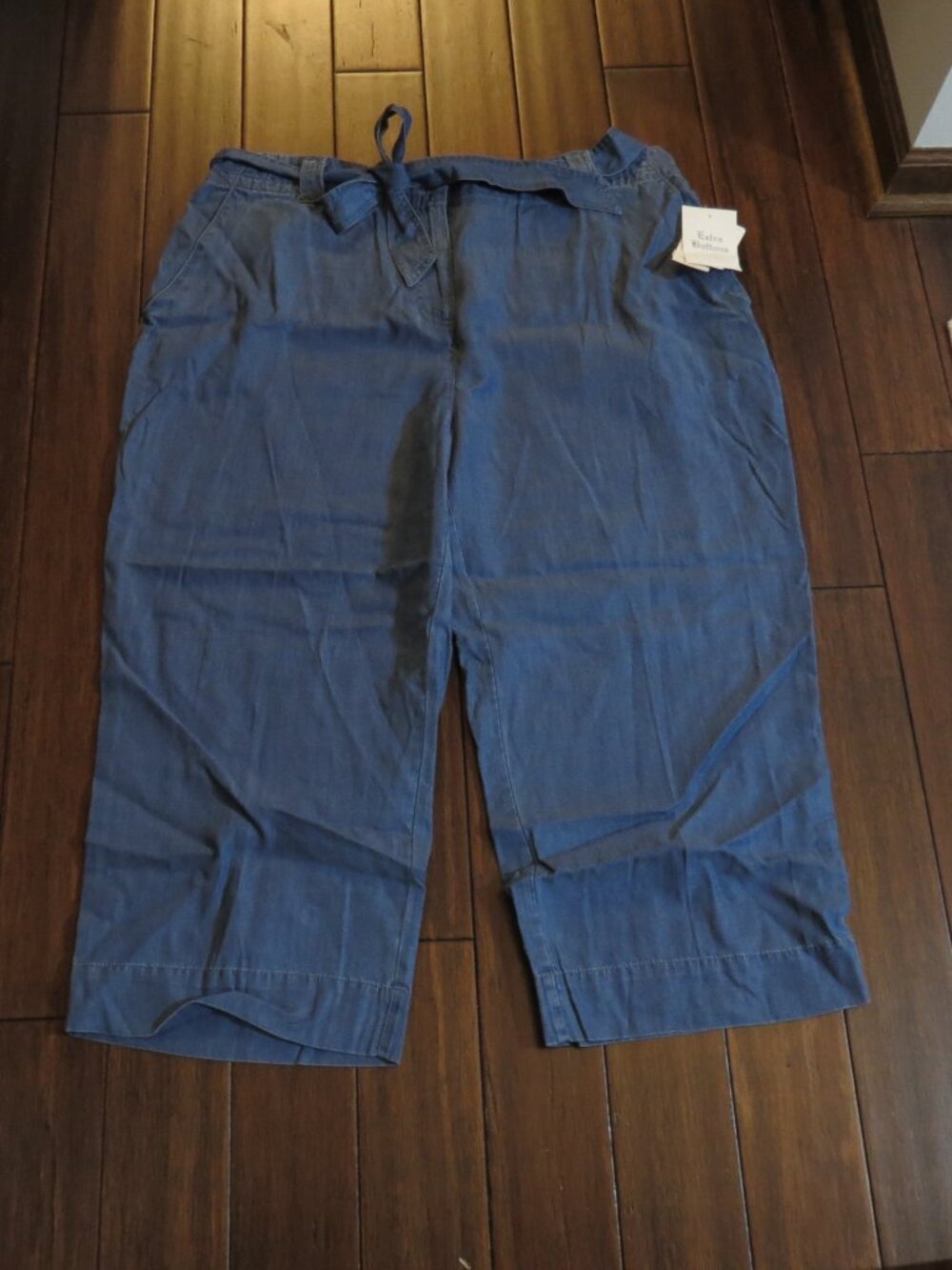 NEW w/ TAGS JM Woman Collection 18W Lightweight Denim Jeans Pants Self Tie Belt